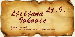Ljiljana Ivković vizit kartica